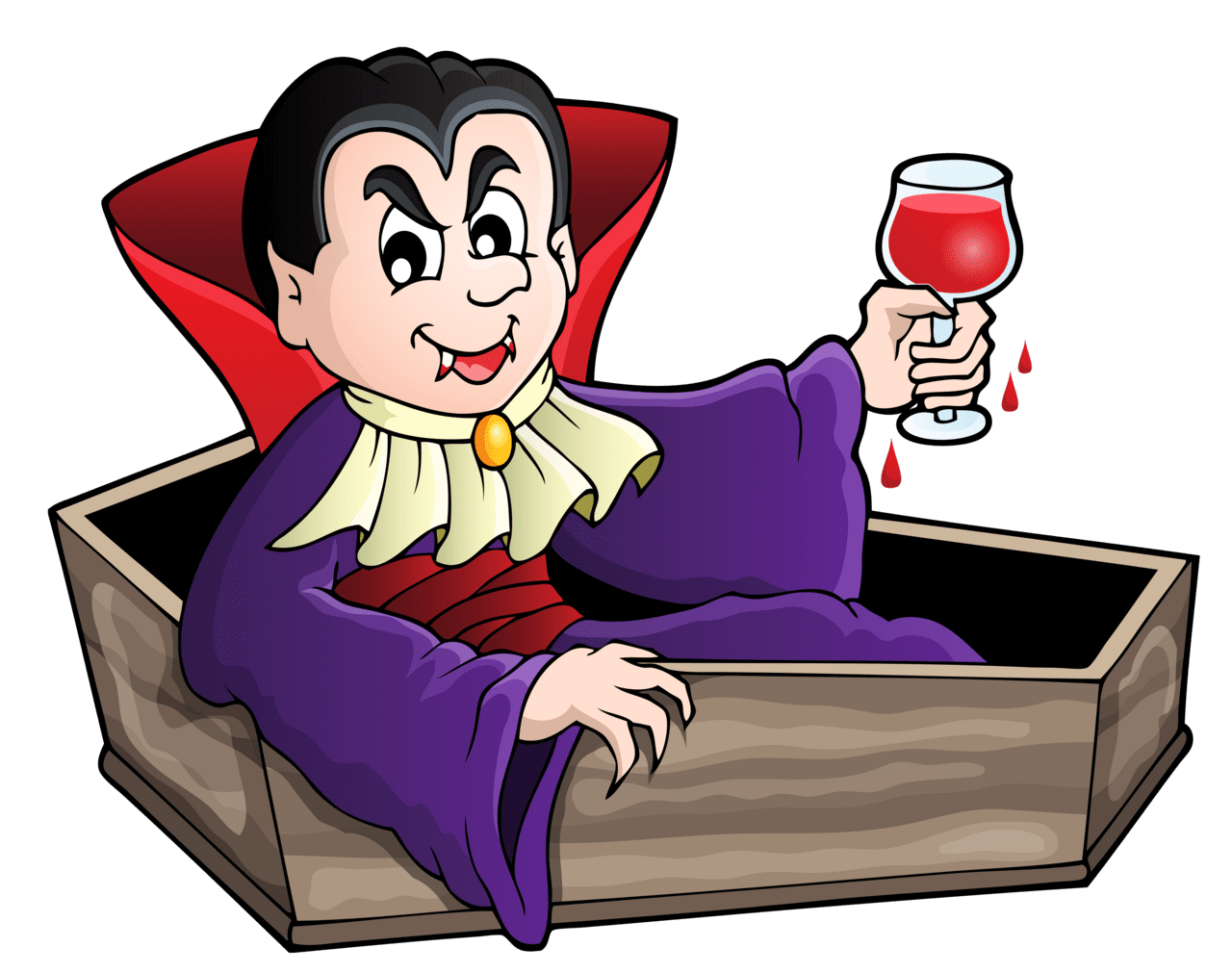 Haunted vampire in coffin clipart photo