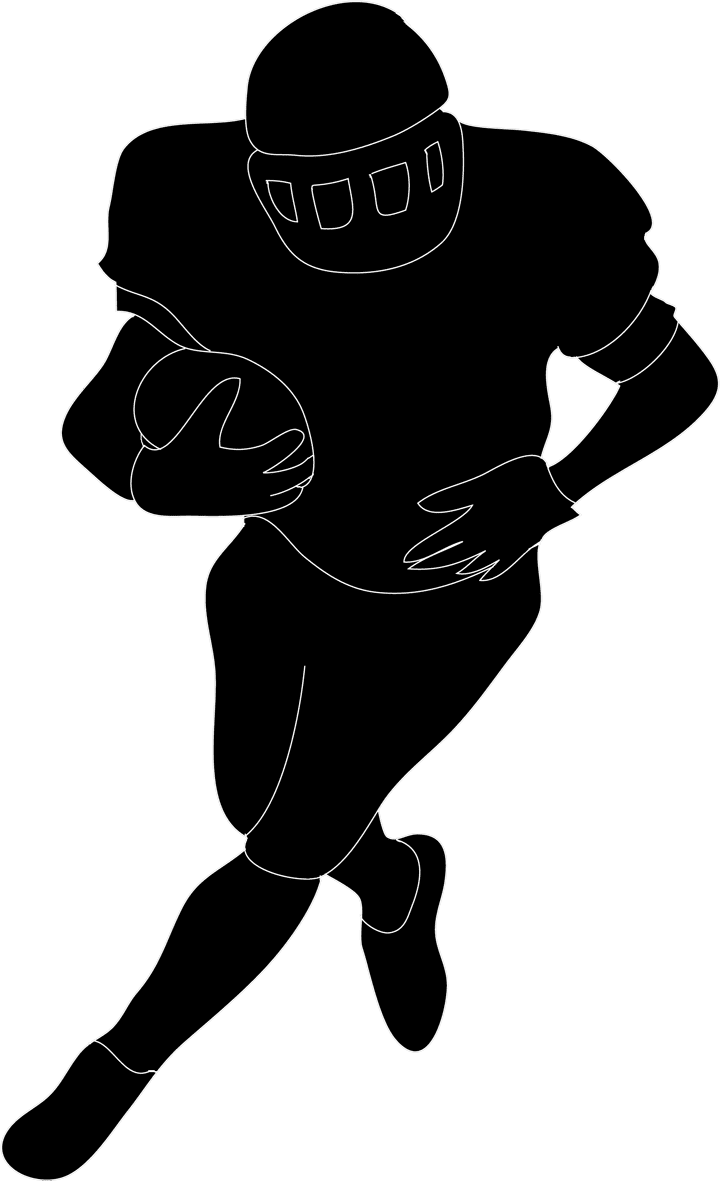 Football black and white silhouettes of people silhouette clipart transparent