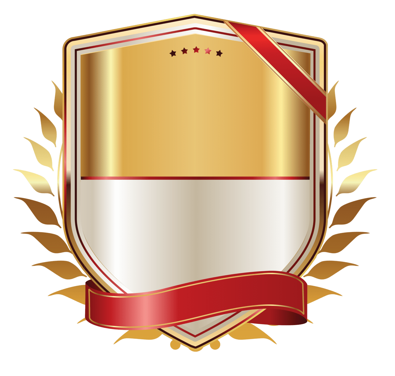 Shield golden label with gold ribbon clipart image