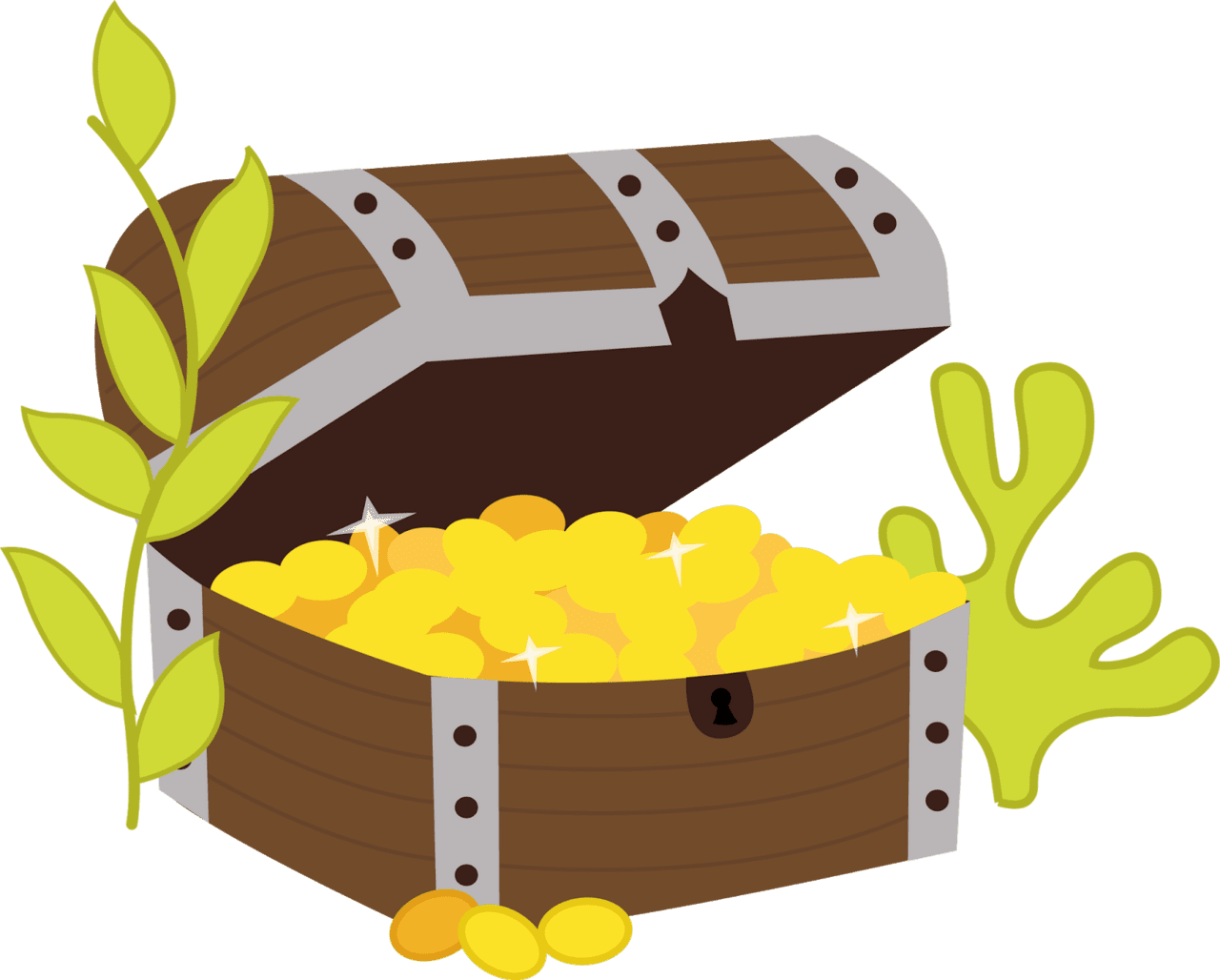 Treasure chest pequena sereia clipart logo