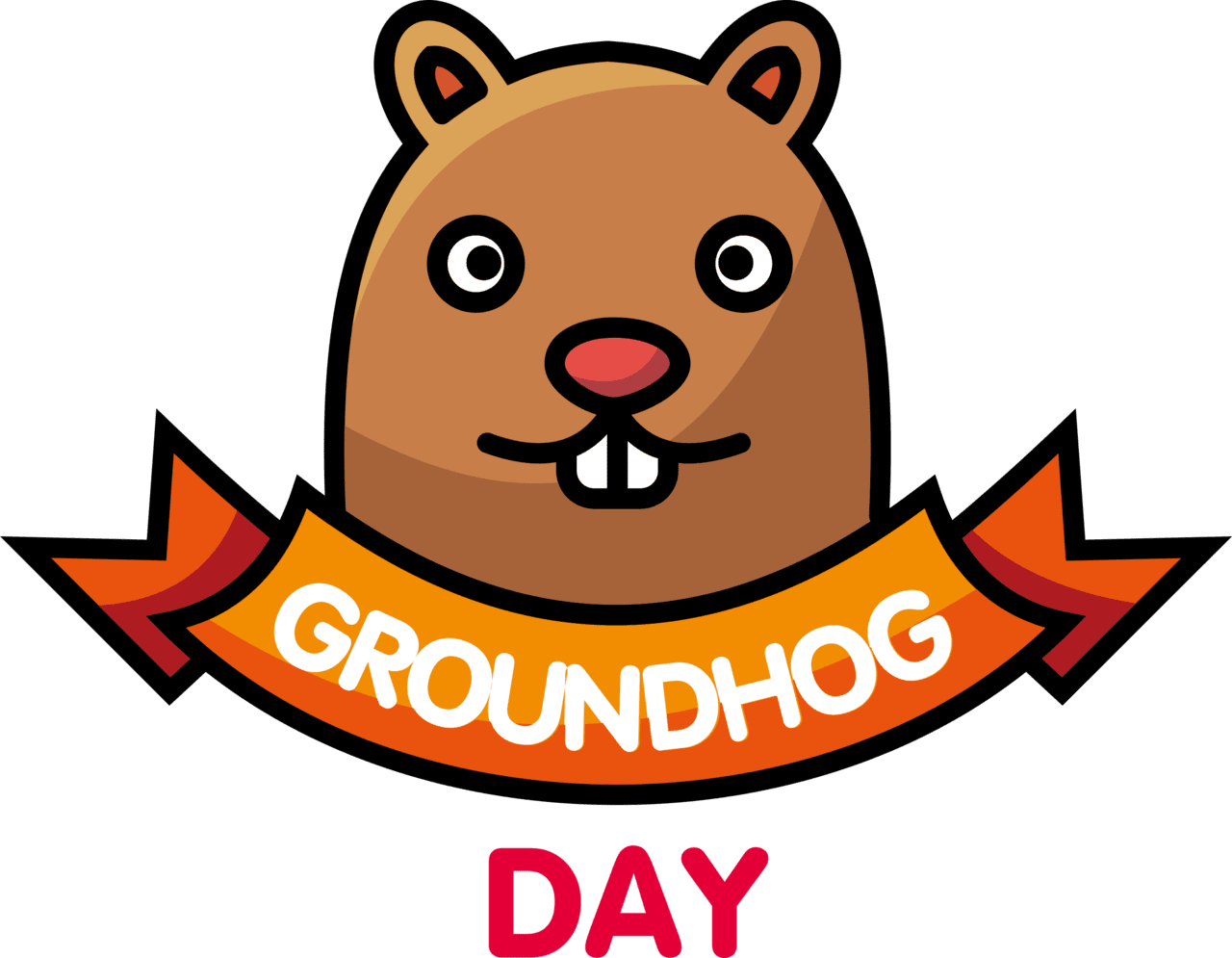 Groundhog day 2024 vector clipart images 2