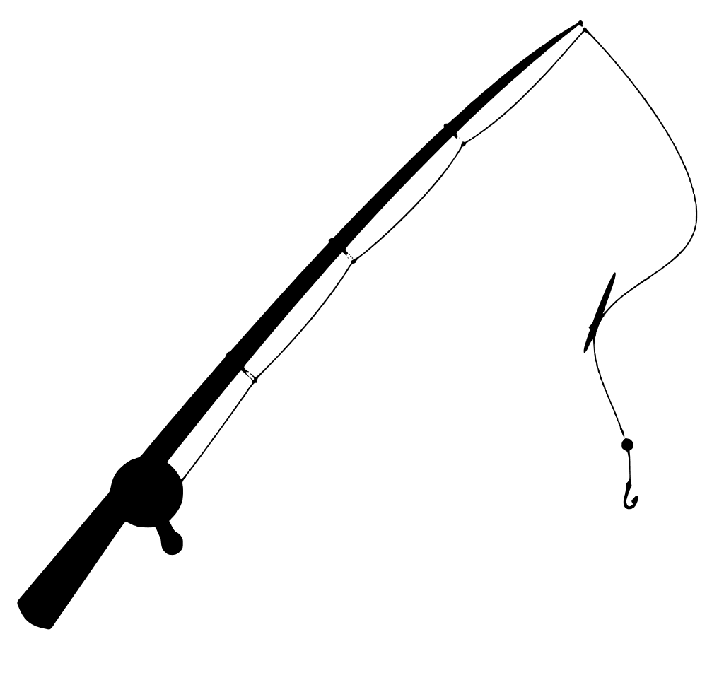 Fishing pole rod image silh clipart