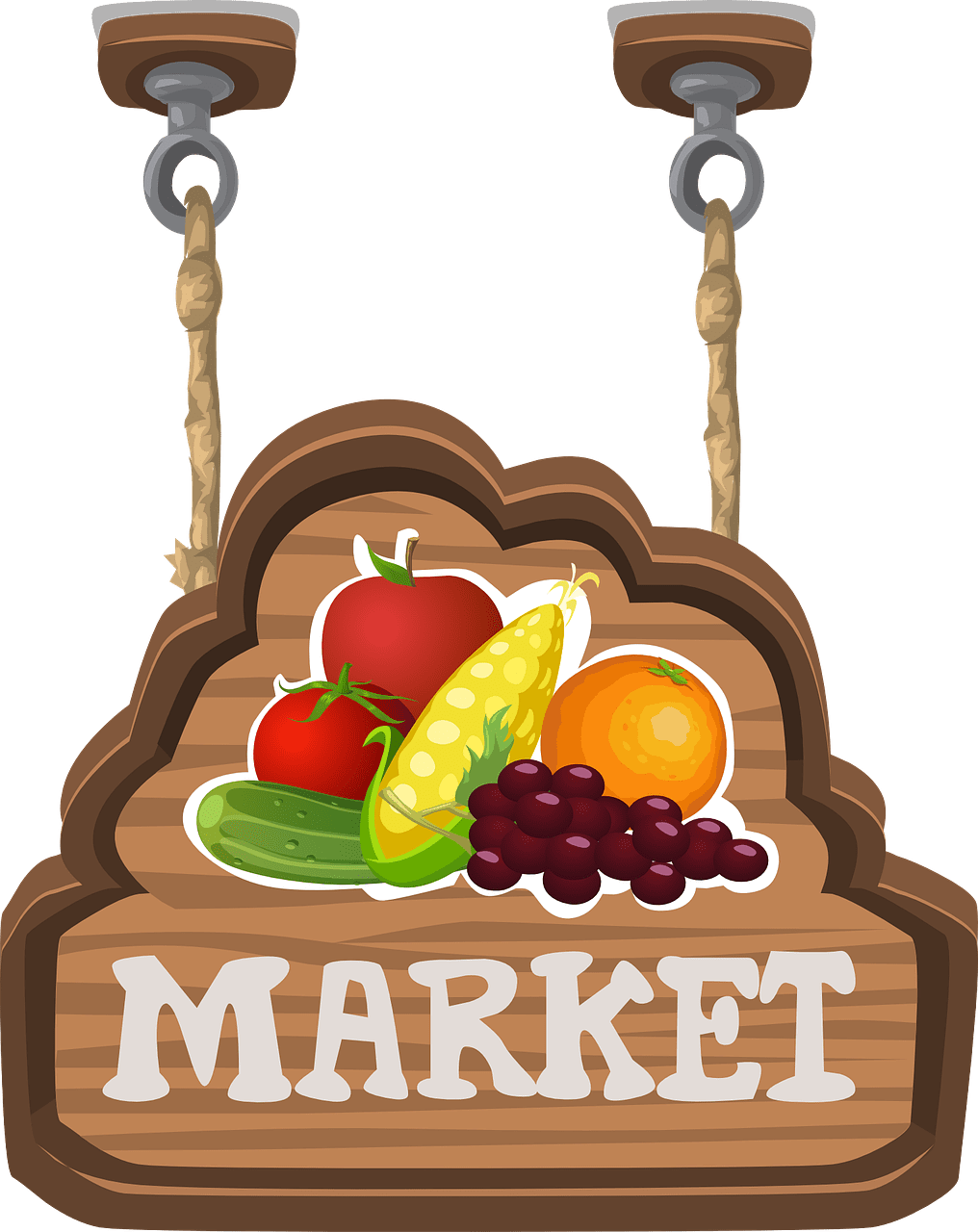 Veggie market sign signage vector graphic clipart