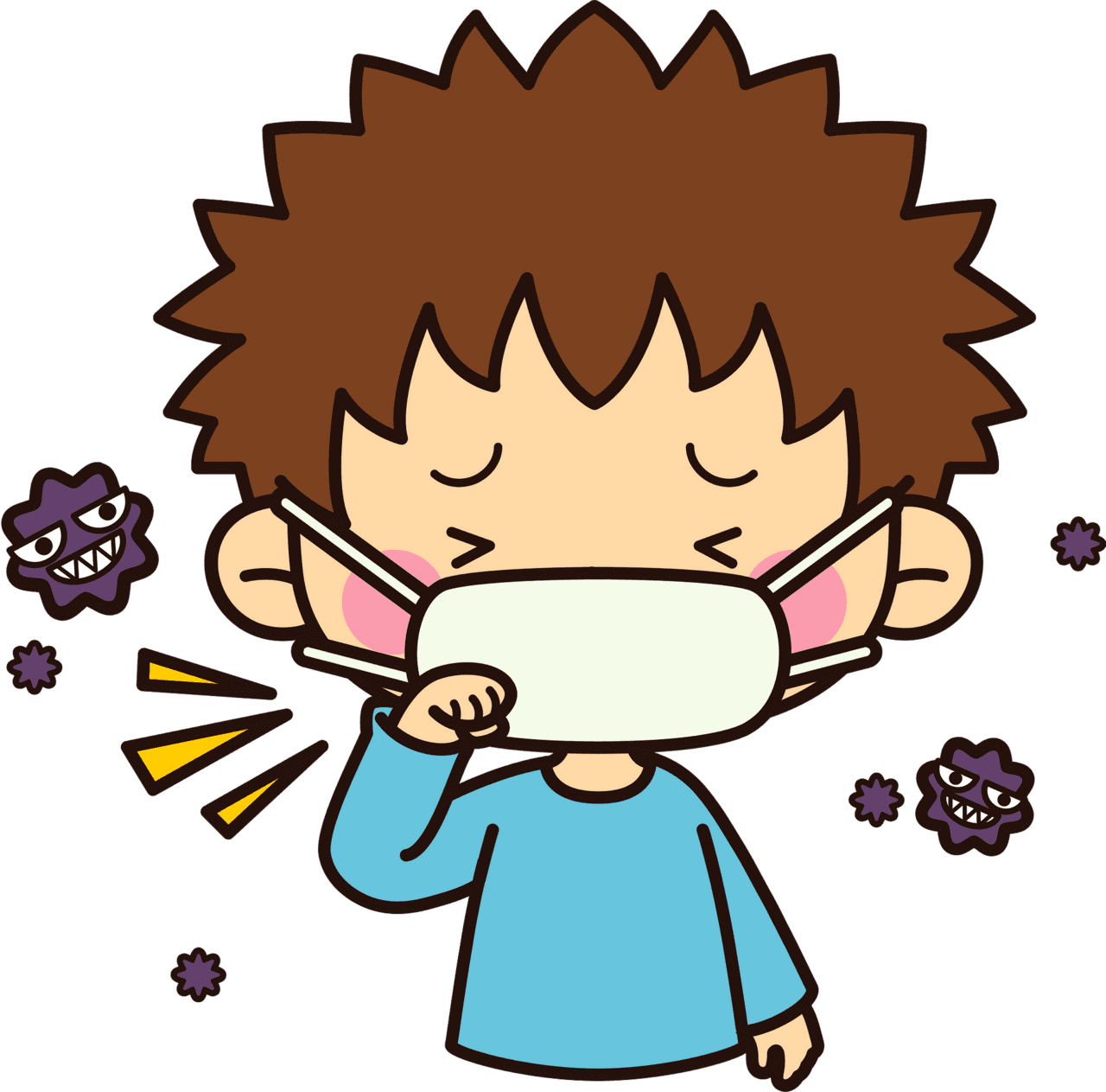 Child sick with influenza vector clipart images