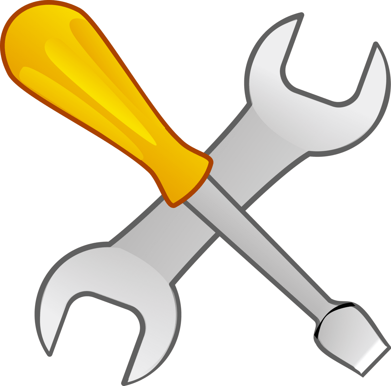 Screwdriver and wrench vector clipart image photo cc images