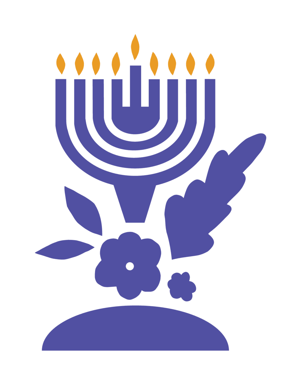 Blue menorah hanukkah holiday card clipart transparent