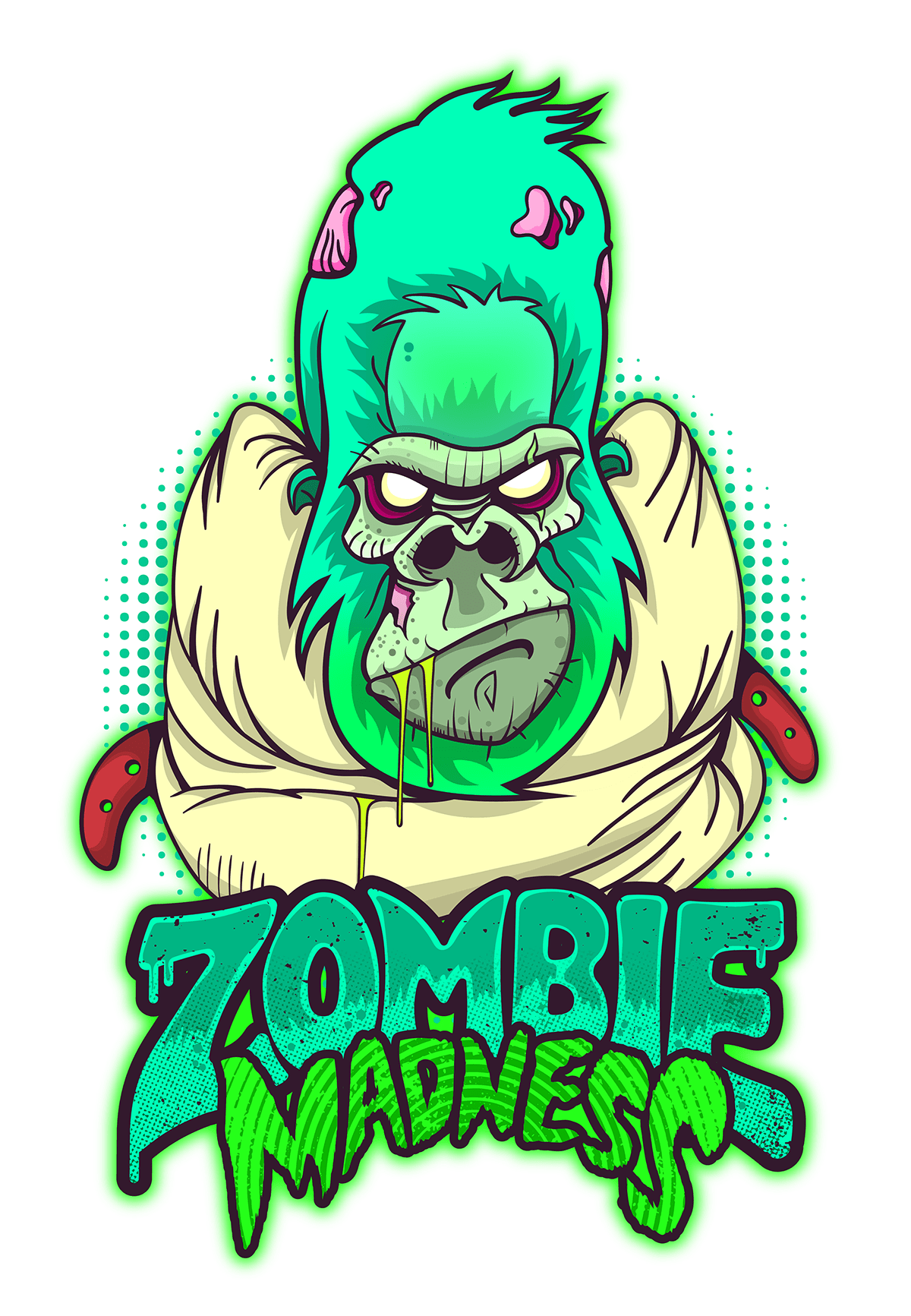 Zombie digital vectorial character design clipart