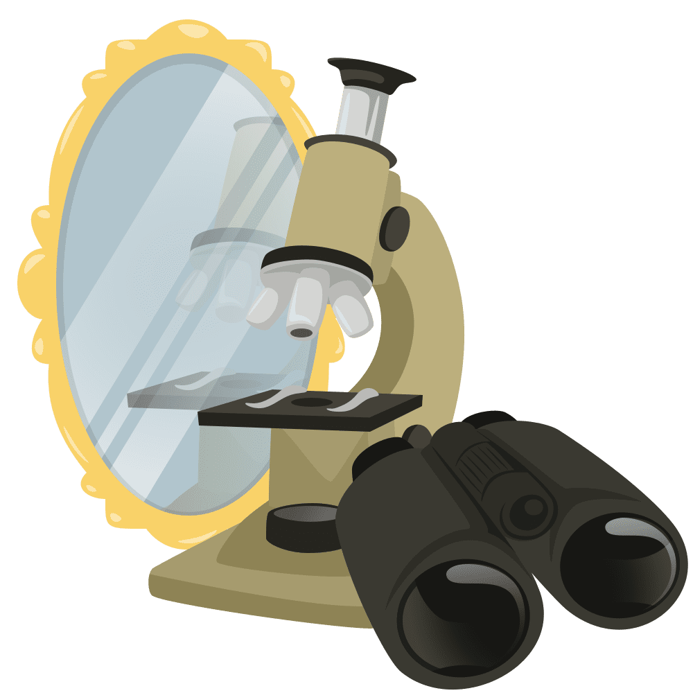 Mirror microscope binoculars clipart image