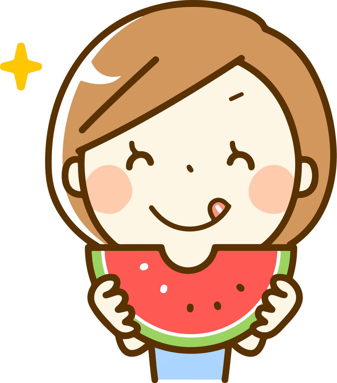 Woman is eat ing watermelon vector clipart images