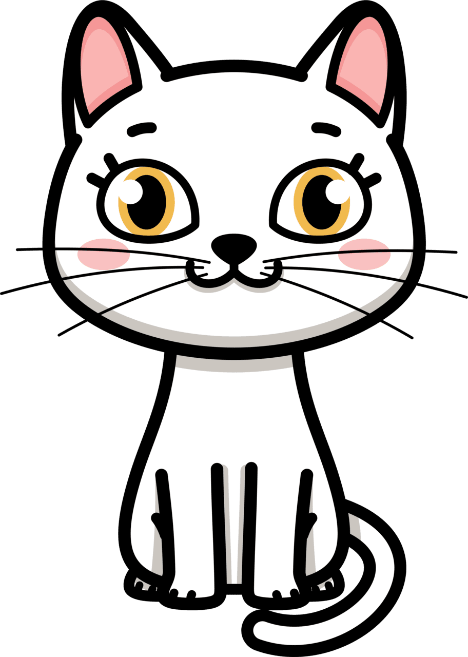 Cute cat pin page clipart free