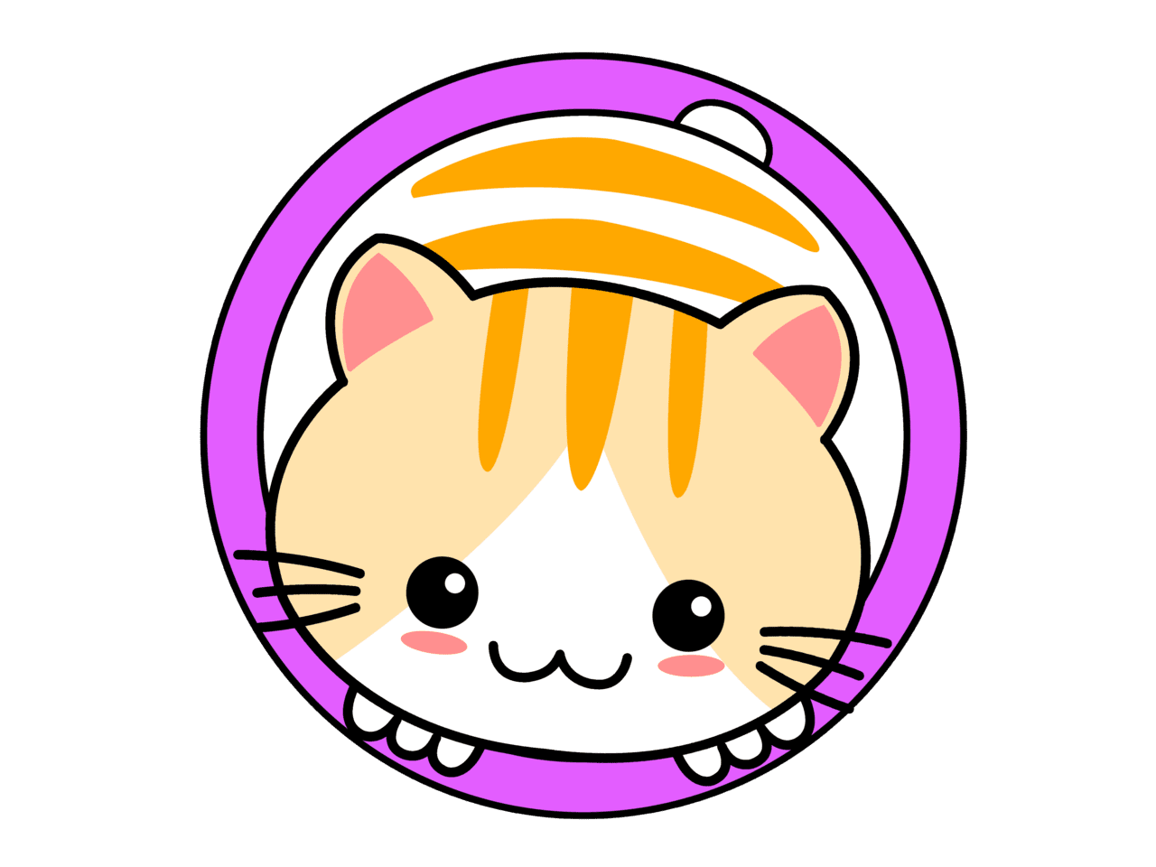 Cute cat will draw anyth cartoon style kitty logo clipart