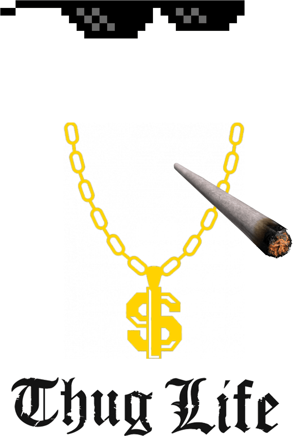 Chain hd text jo cha glasses thug life cigarette image nic clipart