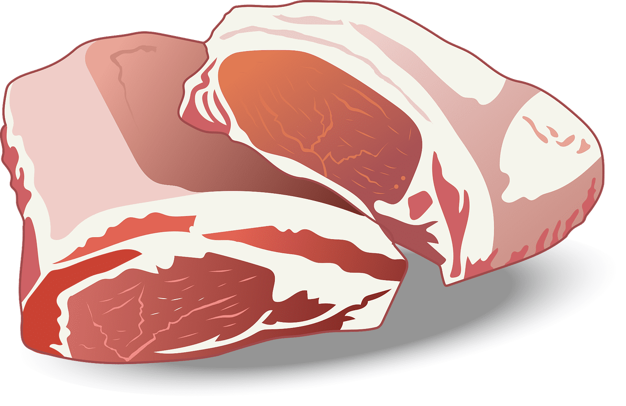 Steak pork loin fatty meat vector graphic clipart