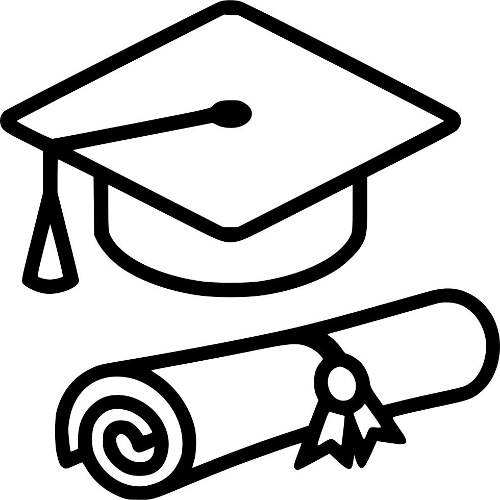 Grad cap graduation outline clipart full size pinclipart vector