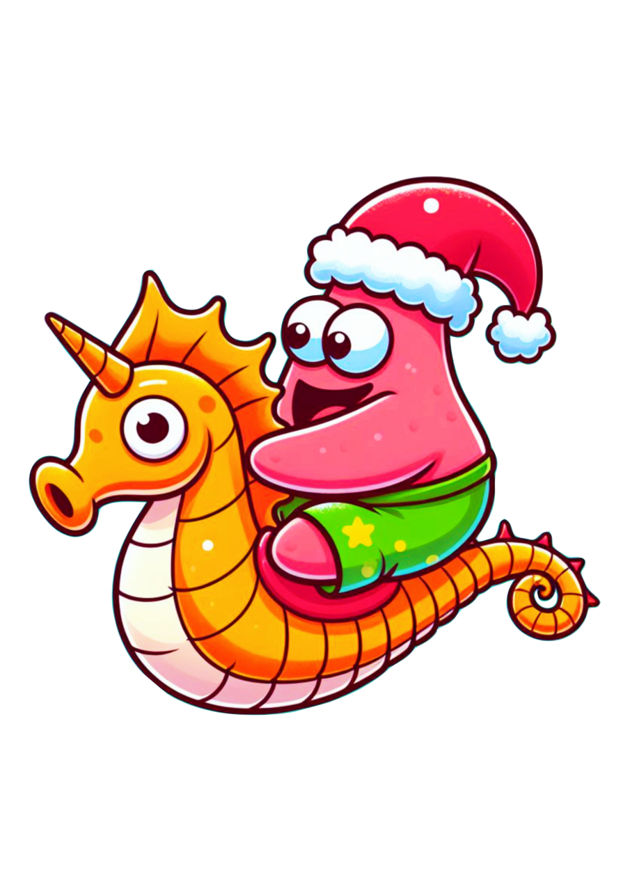 Seahorse bob esponja cal quadrada imagens de natal spongebob squarepants clipart