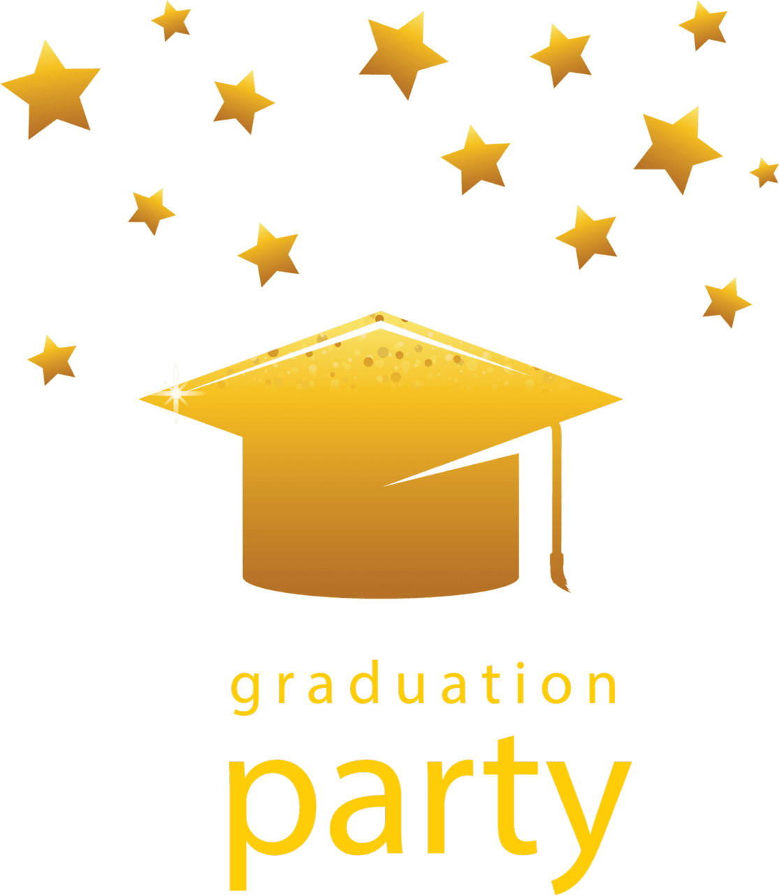 Grad cap graduation and gown clipart logo