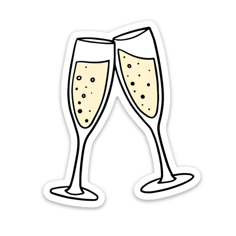 Wine champagne glasses sticker clipart free