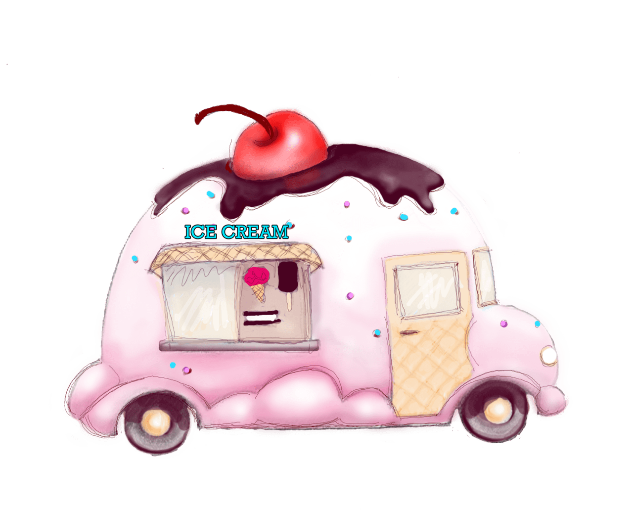 Food truck pin page clipart vector