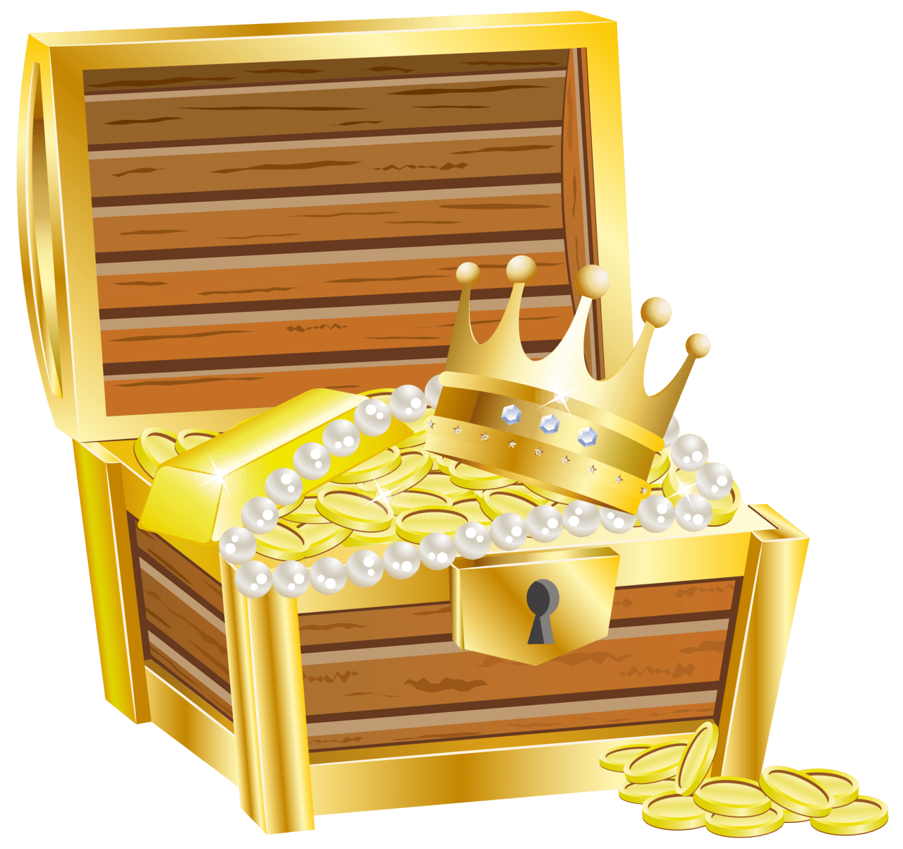 Treasure chest with gold clipart image high quality images and