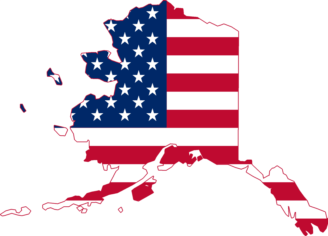 United states flag map of alaska clipart large size image