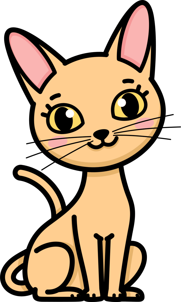 Cute cat pin page clipart image