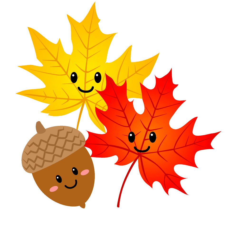 Fall pictures cute acorn and maple clipart illustoon