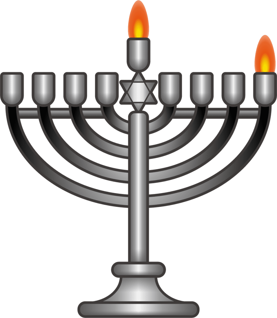 Hanukkah menorah first night emoji for clipart free