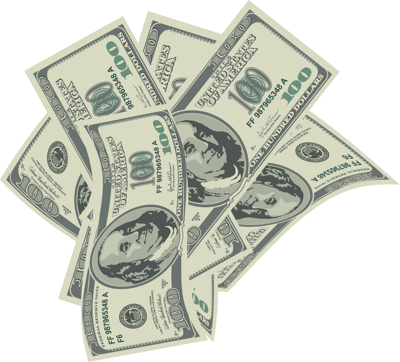 Dollar bill large dollars bills clipart vector