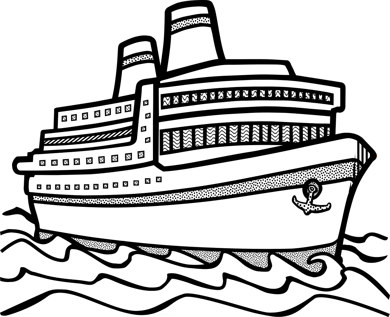 Cruise ship sea nature vector graphic clipart