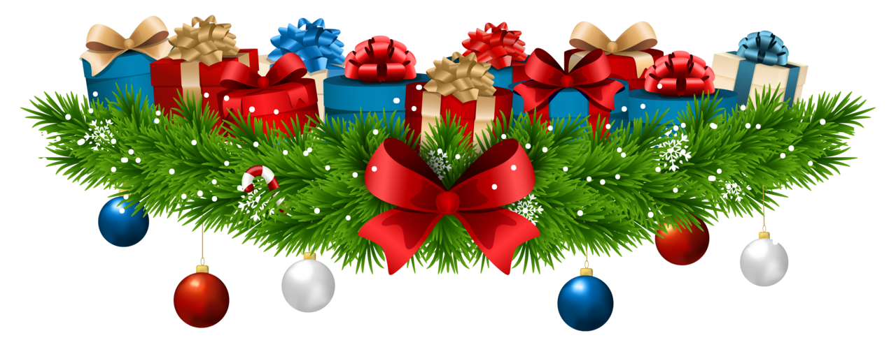 Christmas garland decoration with ts clipart image