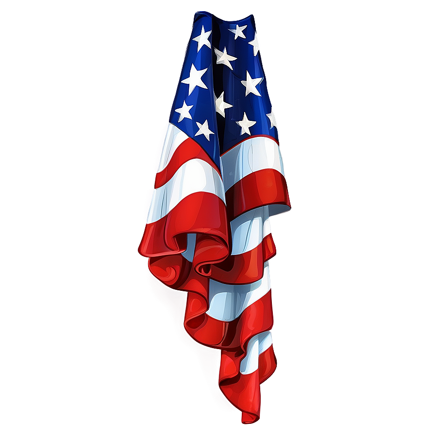 United states flag ruffled american clipart vtt vector