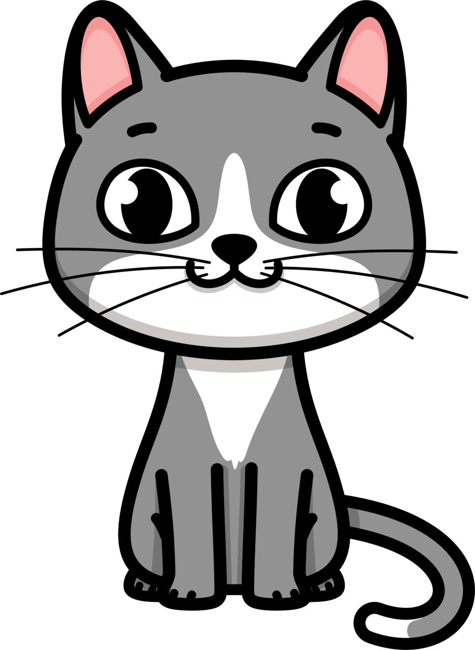 Cute cat pin page clipart picture