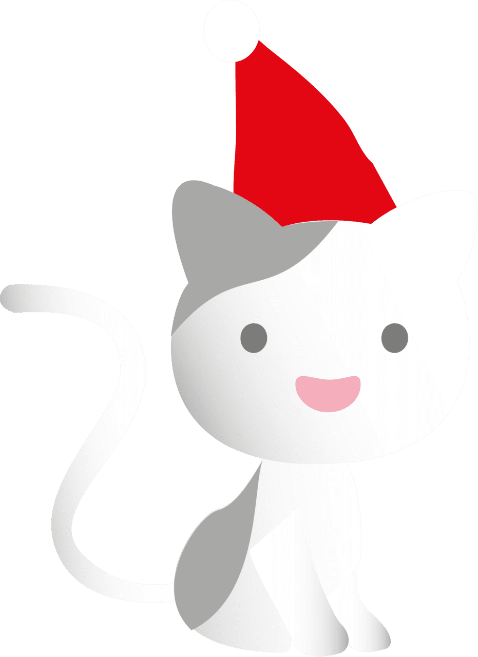 Cat in the hat christmas vector clipart images