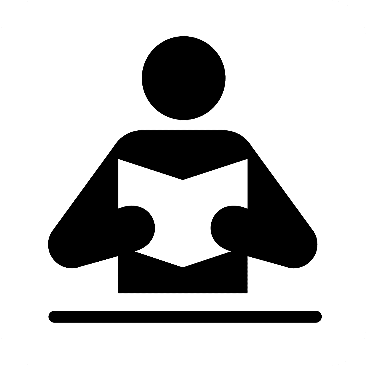 Communicate person reading book vector graphic clipart