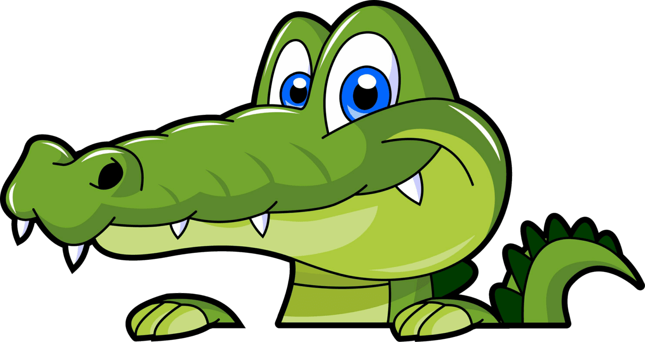 Cartoon crocodile in water alli gator clipart clip art