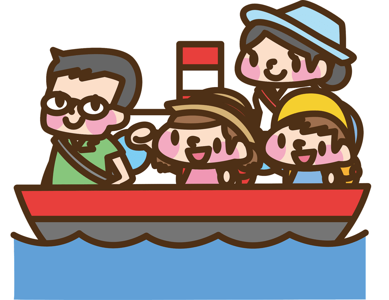 Family travels cruise ship vector clipart images