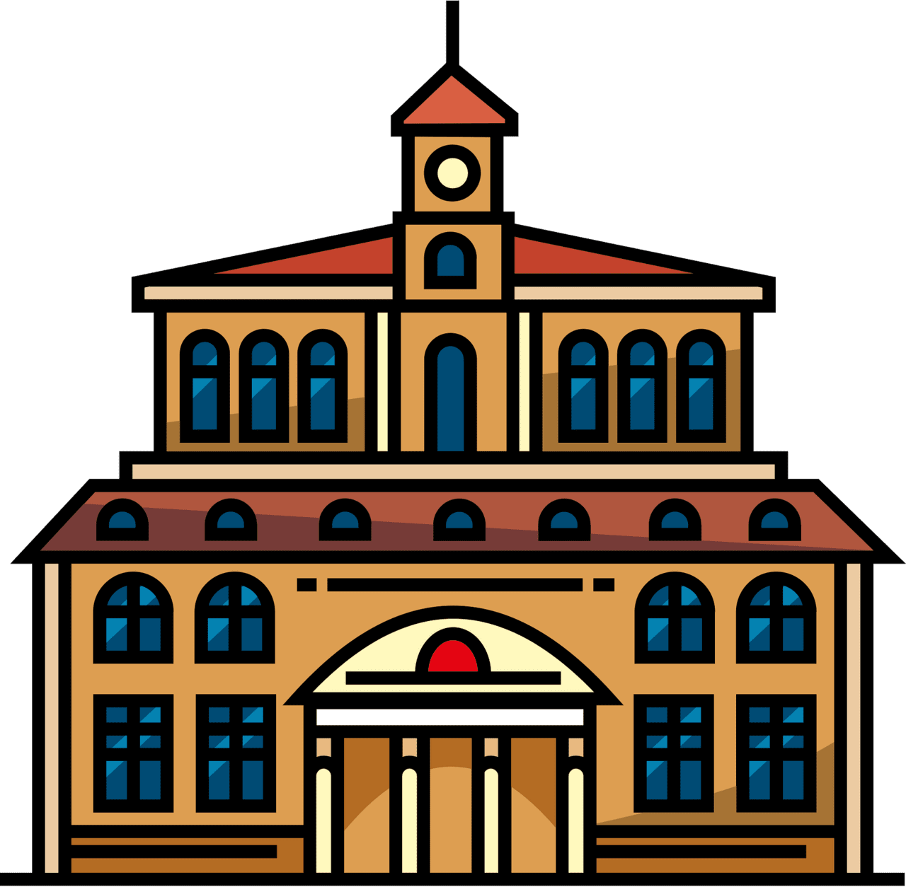 College building vector clipart images 2