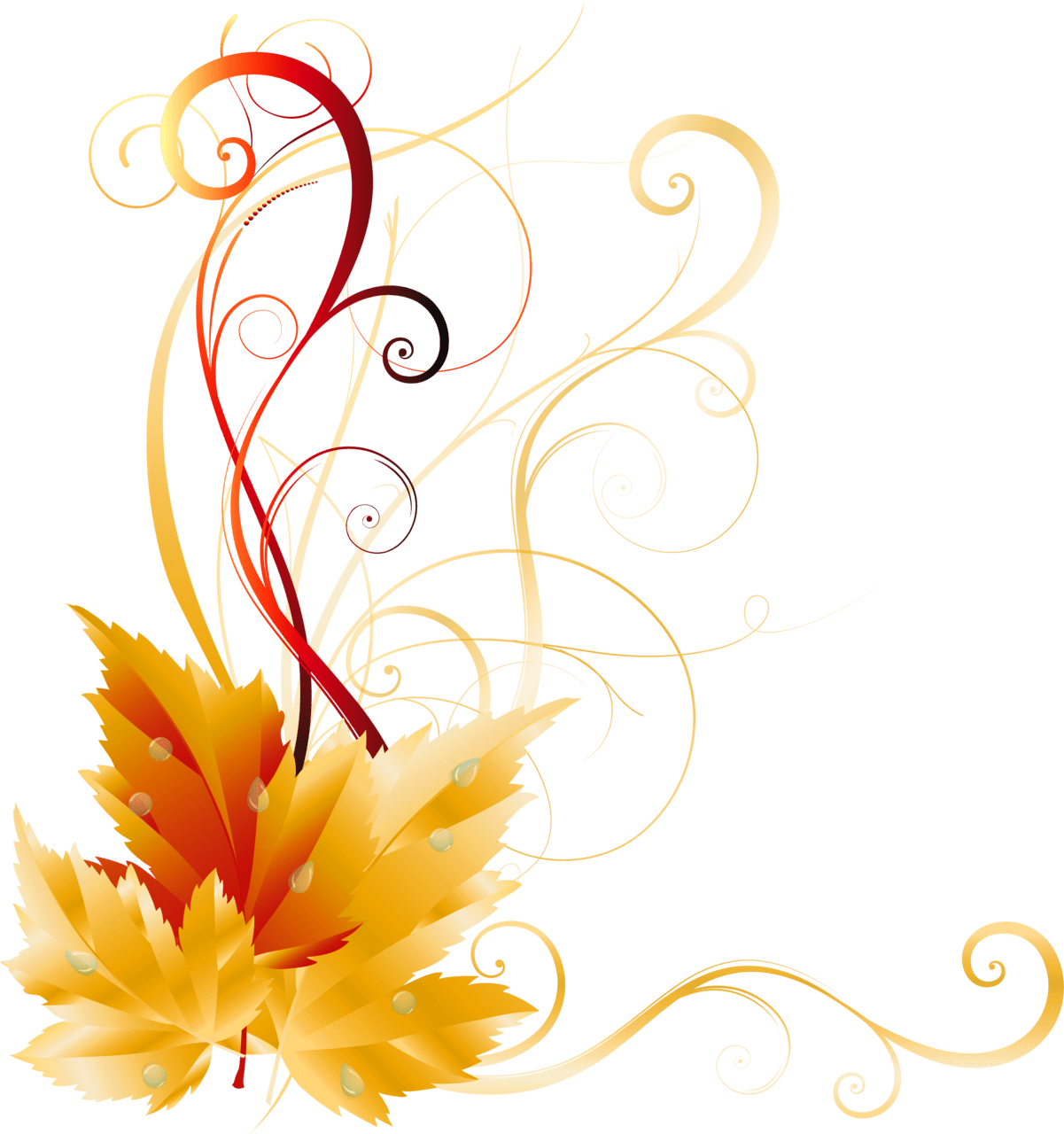 Fall border leaves decor picture clipart