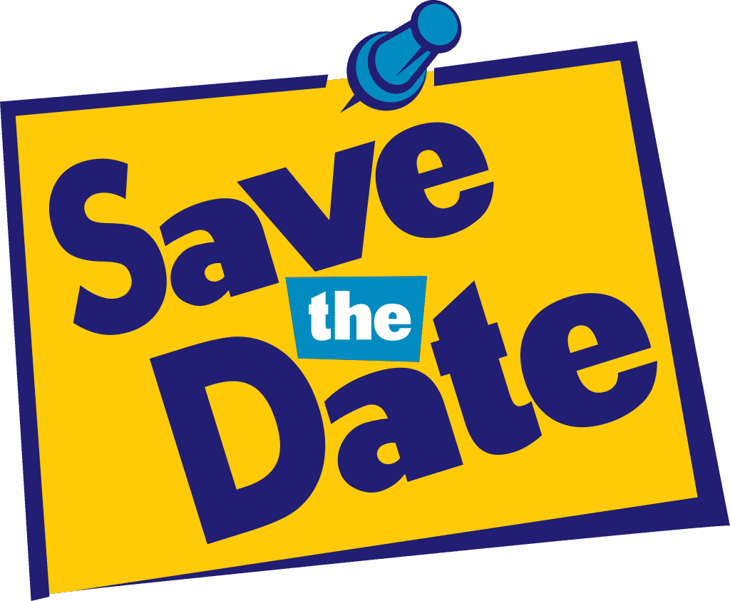Save the date mission rivers district conference december clipart background