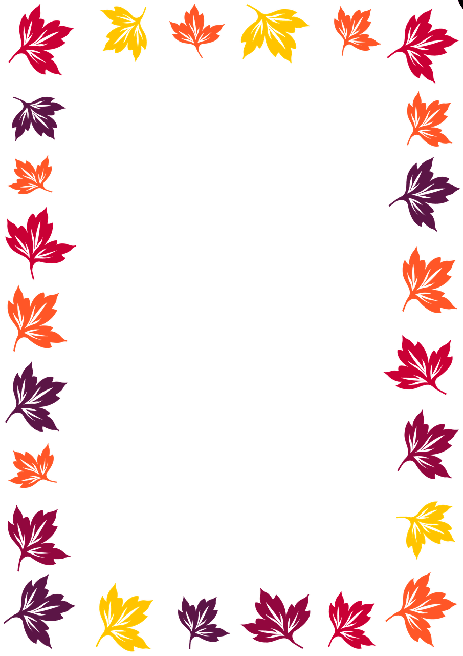 Fall border leaves frame image clipart