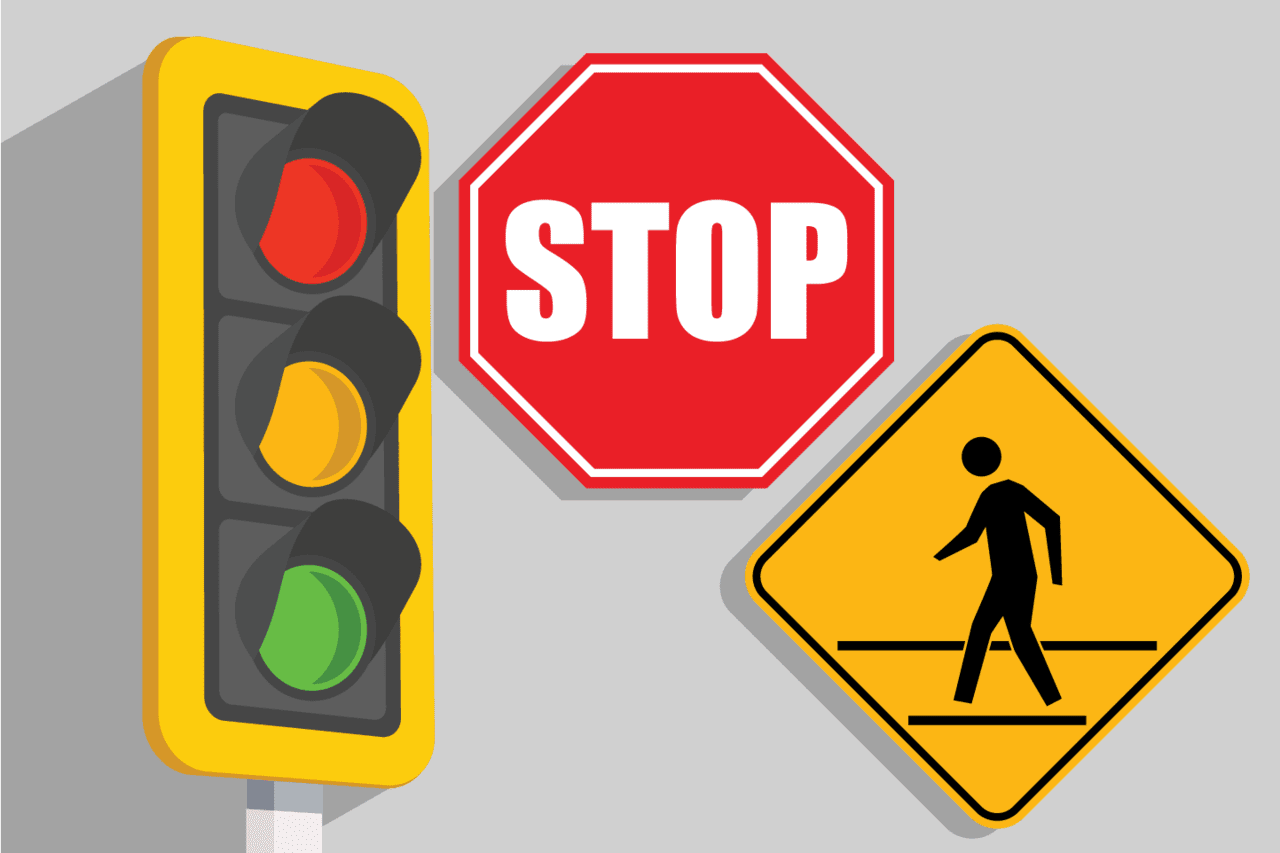 Stoplight guide for drivers in boston who don understand cycling clipart vector