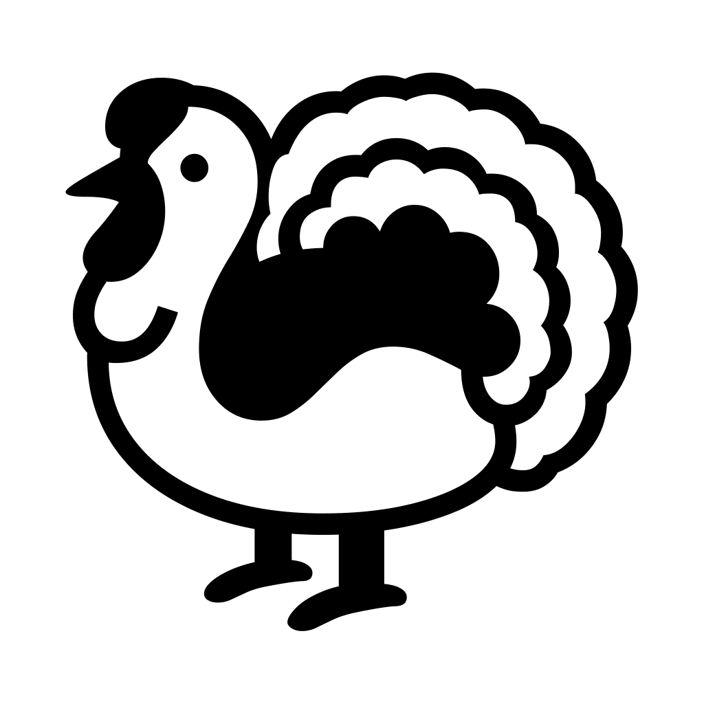 Turkey black and white emoji clipart logo