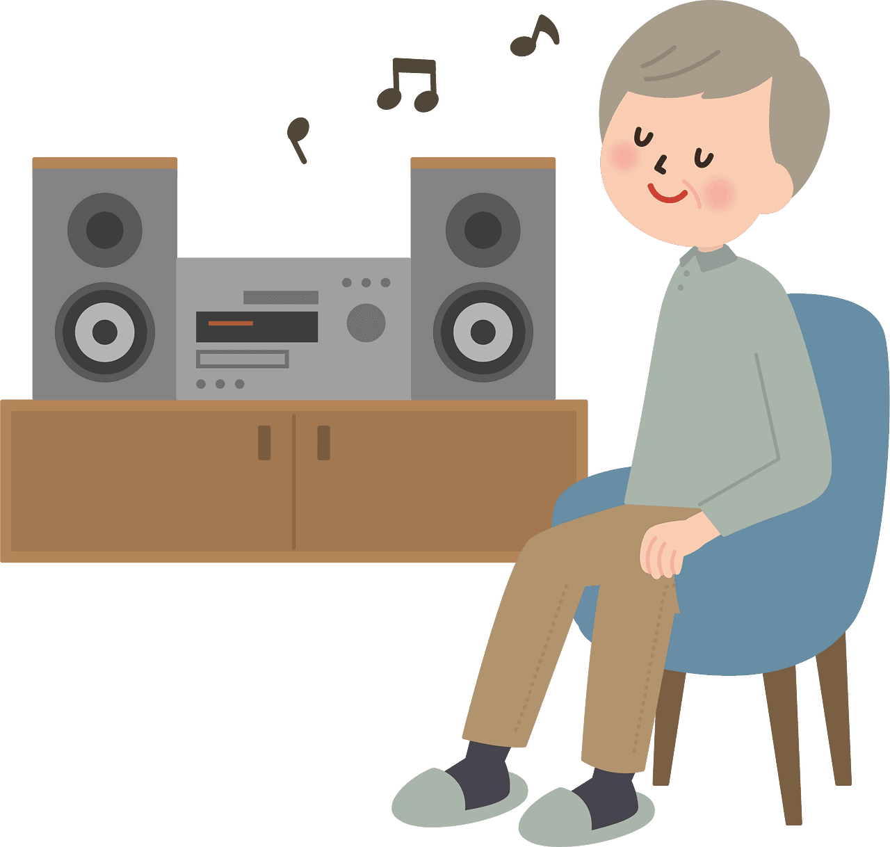 Listening to music vector clipart images 2