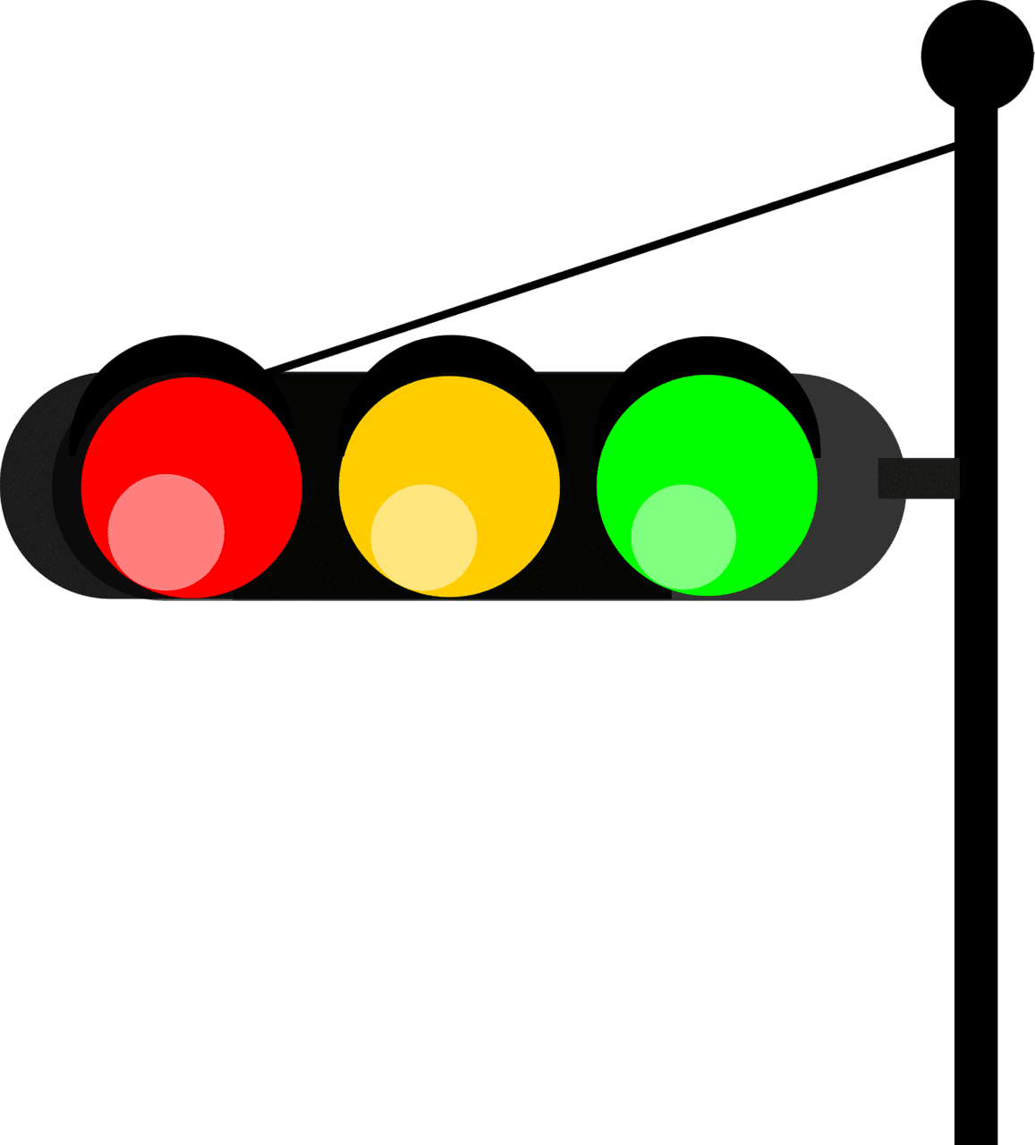Stoplight horizontal traffic light post vector clipart images