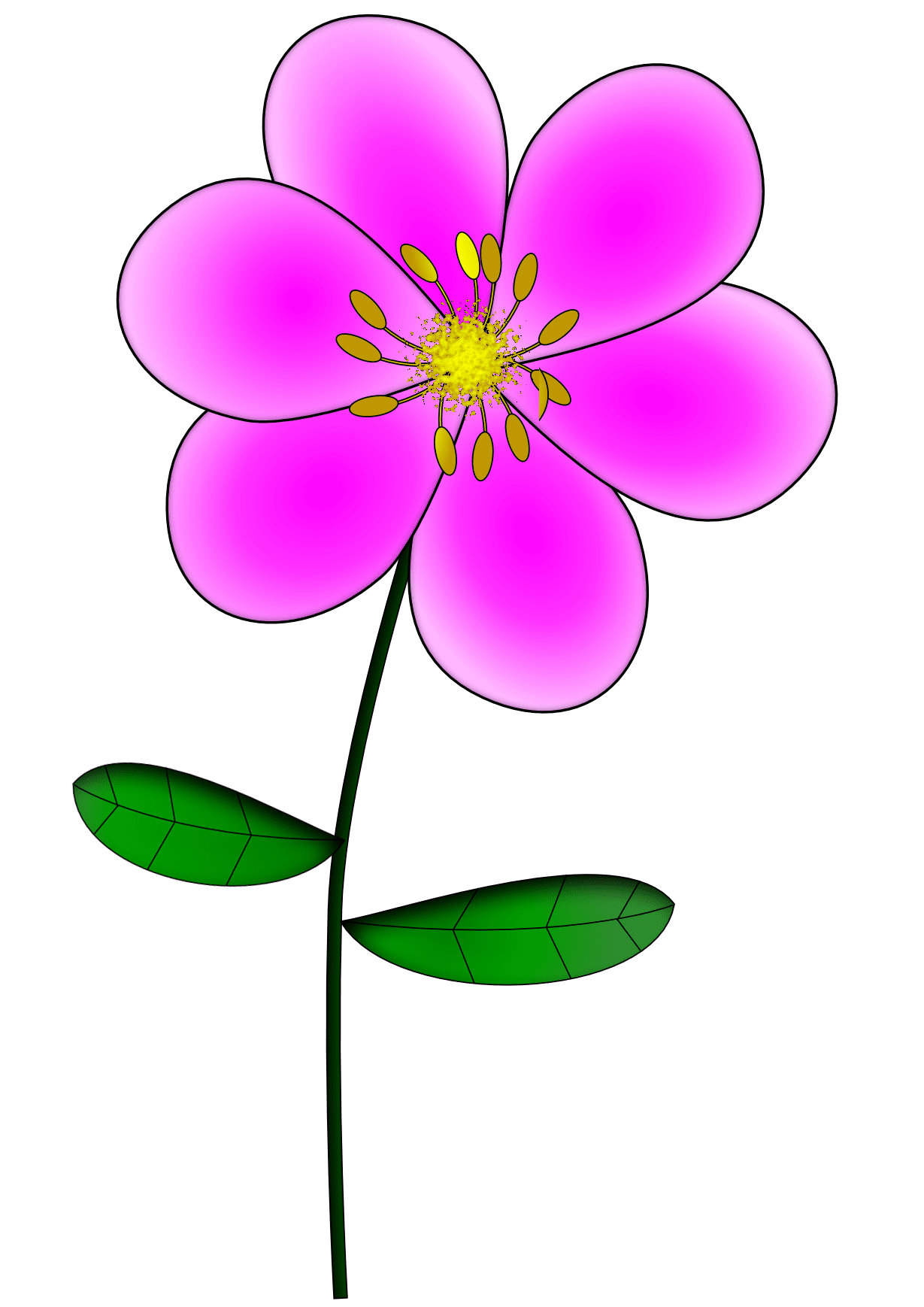Pink flower pin page clipart picture