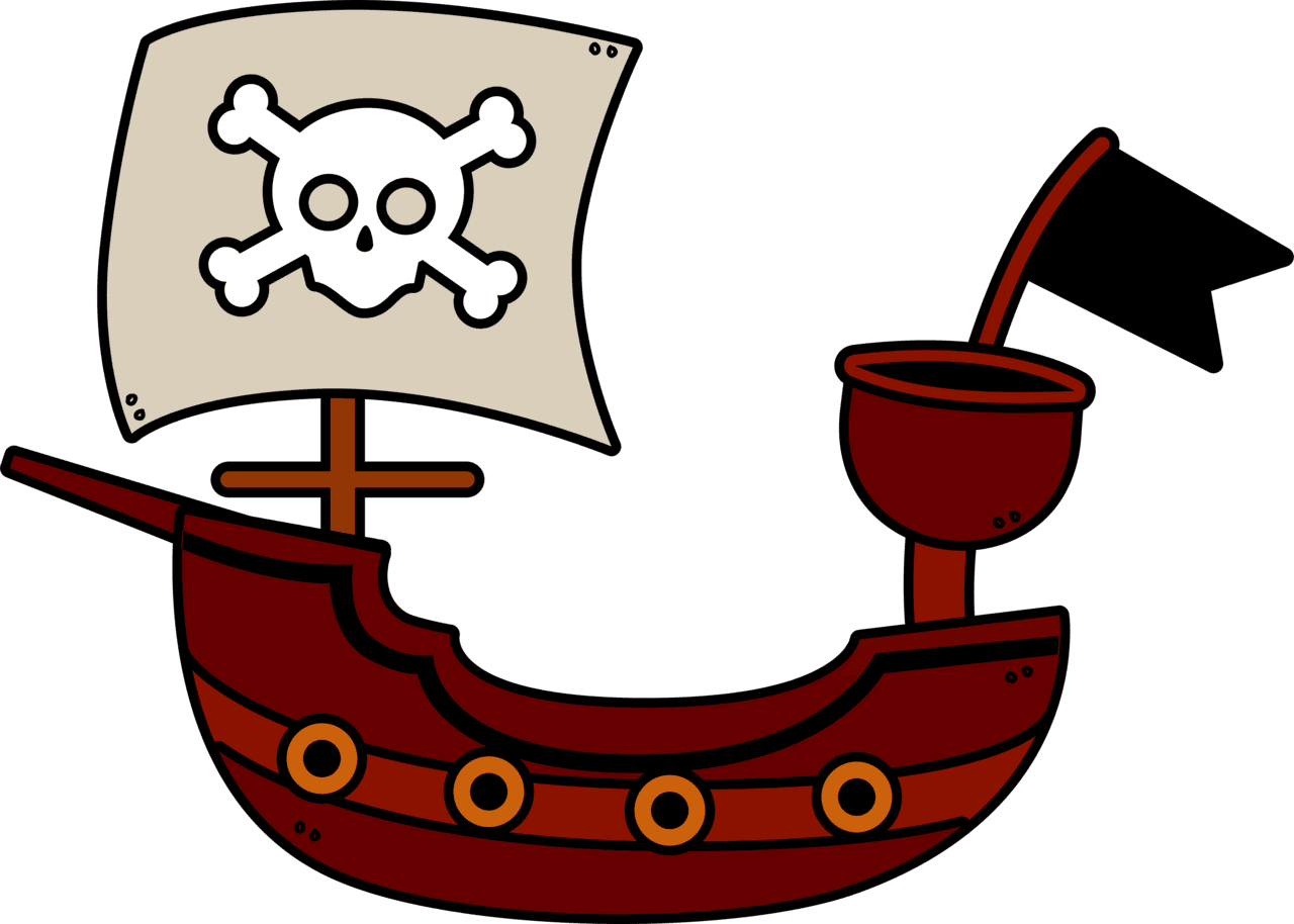 Pirate ship pin page clipart free 3