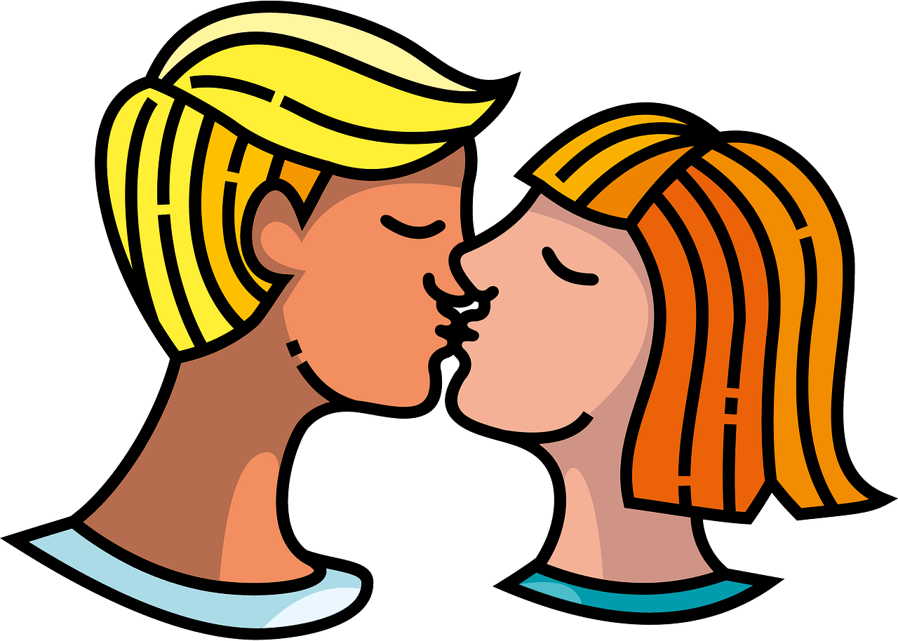 Kiss vector clipart images 4