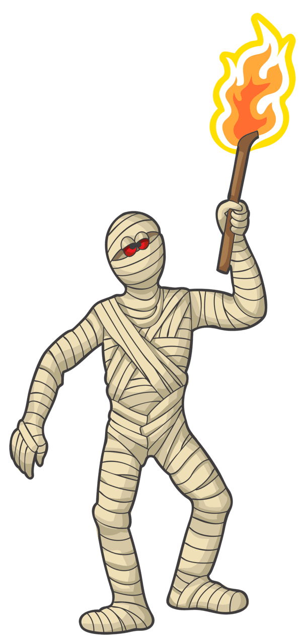 Mummy with torch clipart clip art