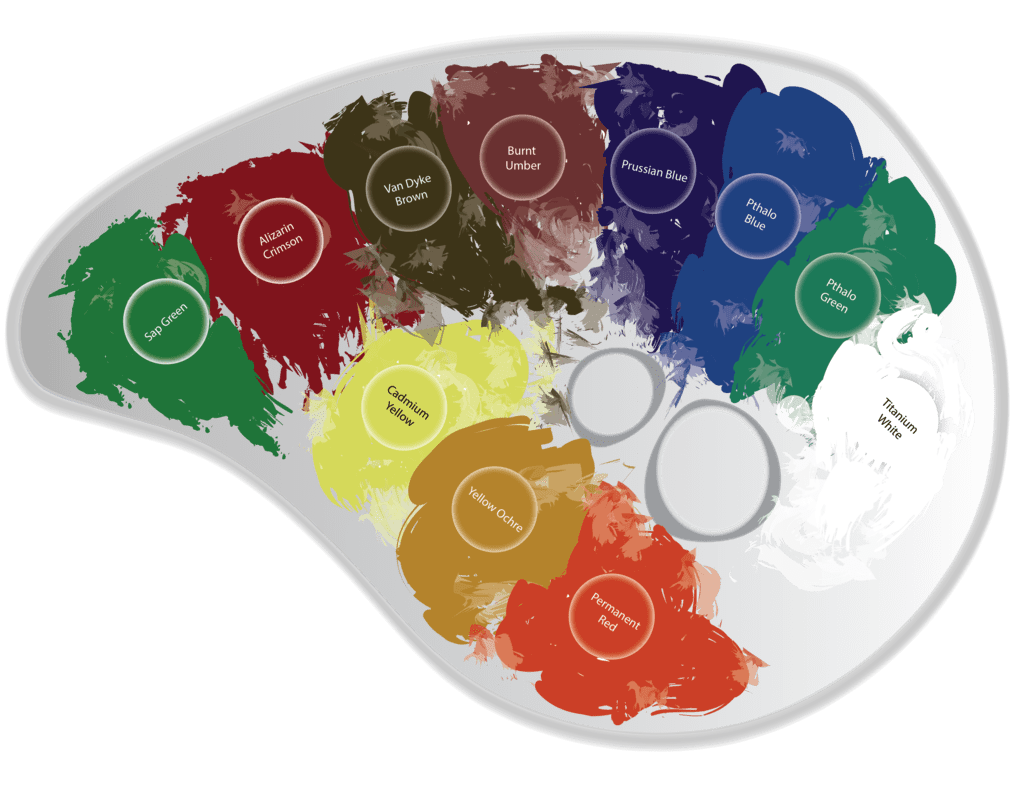Paint palette bob ross colors clipart picture