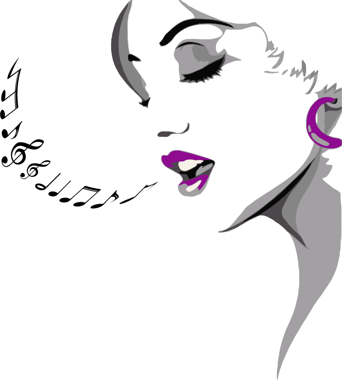 Singing woman clipart photo